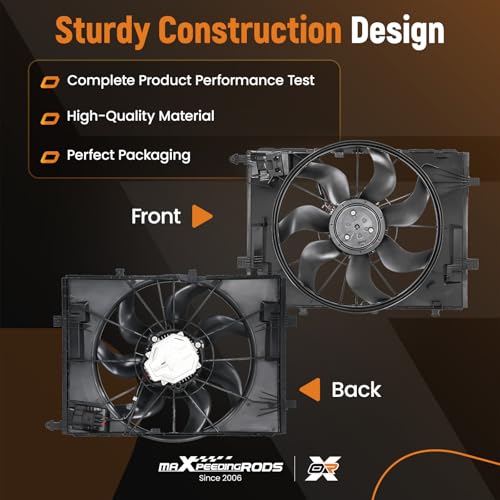 Image of maXpeedingrods 600W Engine Radiator Cooling Fan Assy w /Brushless Motor for Mercedes-Benz C180 2014-2017, C200 2015-2017, C250 2015, A0999061100 A0999061200 A0999061000