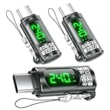 240W USB C Adapter Power Meter Tester (3 Pack) - Voltage Current Power LED Digital Display, Type C Male to Female Extension Connector for 1Phone 15/16, MacBook, iPad & More USBC Cables/Devices