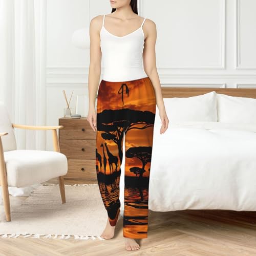 Pantalon de pyjama giraffe pour femme en polyester doux avec poches - 3