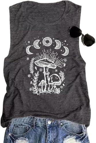 Boho Tank Tops for Women Unique Moon Phase Graphic Print Mandala T Shirt Summer Casual Sleeveless...