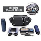 TUDEQU Dog Walking Fanny Pack Large Hiking Waist Pack Waist Bag with 2 Hidden Water Bottle Holder for Men Women,Water resistant Hip Bum Bag with Adjustable Strap for Outdoors Workout Traveling Cycling