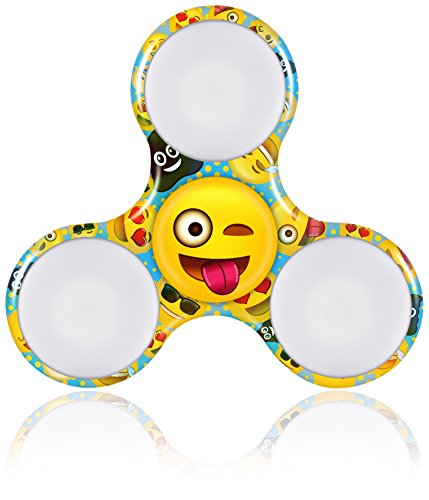 Kangaroo Emoji Led Fidget Spinner, Fun Gift Worthy Toy For Kids/Adults Perfect For Reducing Anxiety Relieving Boredom Work Stress, Kids With Adhd | Assorted Colors With Red Blue Green Flashing Lights #TOP2