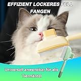 2 Stück Selbstreinigender Katzenkamm - Fellblitzbürste für Tiefenreinigung, Entfernung von Schwimmenden Haaren und Öffnung von Knoten, Schönheitspflege für Hunde, Tiefenreinigung Flohkamm für Katzen
