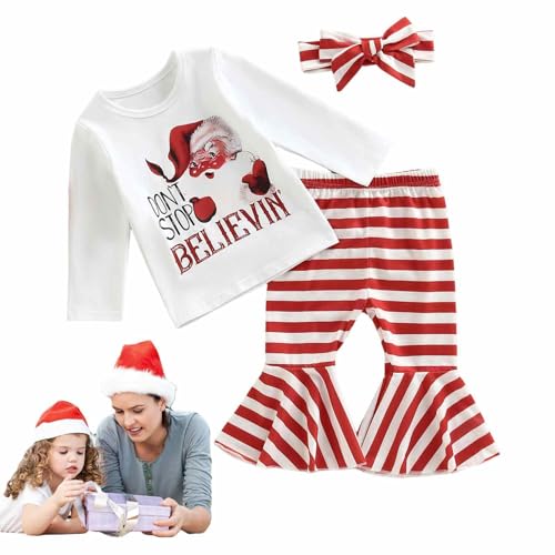 Tenues pour bébés filles ensemble de 3 pièces à rayures avec bandeau