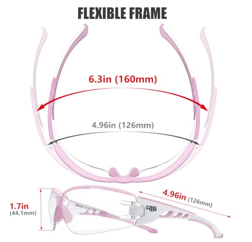 Image of HTS HUNTERSKY Super Flexible Lightweight Anti Fog Wrap-Around U6 Clear Shooting Safety Glasses with ANSI Z87.1 Scratch Resist