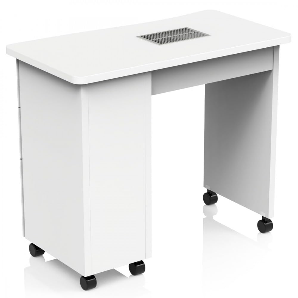 Tavolo per Ricostruzione Unghie con Aspiratore Polvere e Cuscino Poggiamani 91x41x76 cm