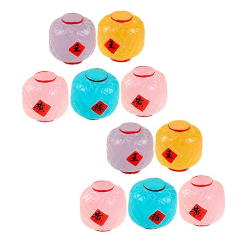 POPETPOP 10Pcs Mini Resin Lanterns Glowing Decorative Lantern Figurines for Home Decor Party Decorations Unique Indoor Lights Shape Enchanting Night Light Feature