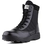 Savage Island Guardian Tactical Combat Boots – Side Zip & Lace Up Breathable Military Patrol Boots for Work, Police, Outdoor Work, Cadets & Security