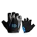 Gants de vélo Demi Doigt Moto Tout-Terrain vélo de Route Homme Femme équipement de Sport été vélo de Montagne Gants sans Doigts - 91042 Bleu, XL