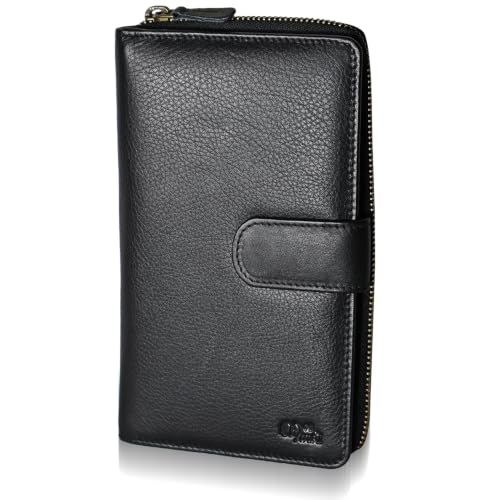 Image of Big Fat RFID Blocking Leather Organizer Checkbook Wallets For Women - Clutch