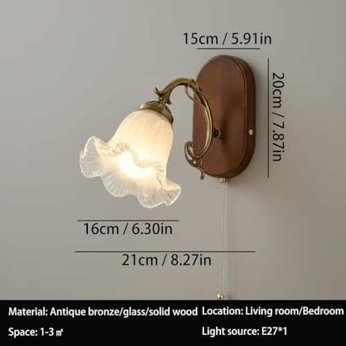 Aplique de pared vintage americano E27 con interruptor para iluminación decorativa 6