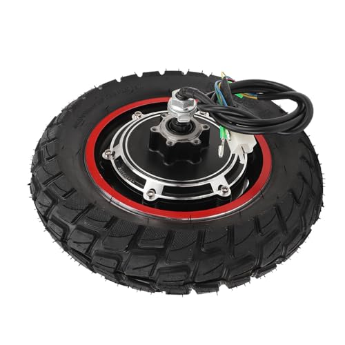 Hub Motor with Inflatable Tire, 10 Inch 48V 800W Electric Scooter Hub Motor Rear Wheel Drive 250 to 1000RPM Off Road Brushless Hubs Motors