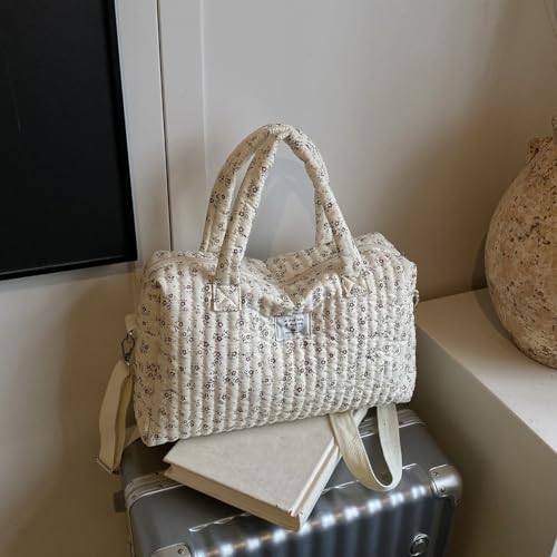 Women Canvas Crossbody Bag Large Tote Bag Floral Printed Shoulder Bag (Style 1)3