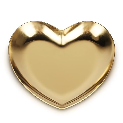 HERCHR bandeja en forma de corazón, Bandeja de almacenamiento de metal de lujo, bandeja pequeña...