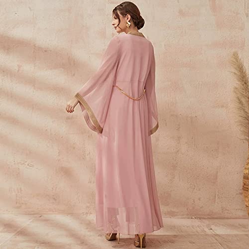 PolyJolly Embroidery Jalabiya Chiffon Abaya Dress for Women Dubai Sadui Muslim Eid Clothes3