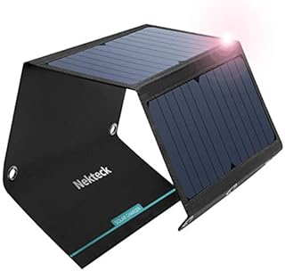 Nekteck 20W Solar Charger with 2-Port USB Charger Build with High Efficiency Solar