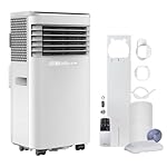 Belaco Portable Air Conditioner, 9000 BTU 4-in-1, Air Conditioning Unit, Fan & Cooling, Dehumidifier, Remote control with 24Hr Timer, Dual Window kit Included with Class A Energy Efficiency Rating