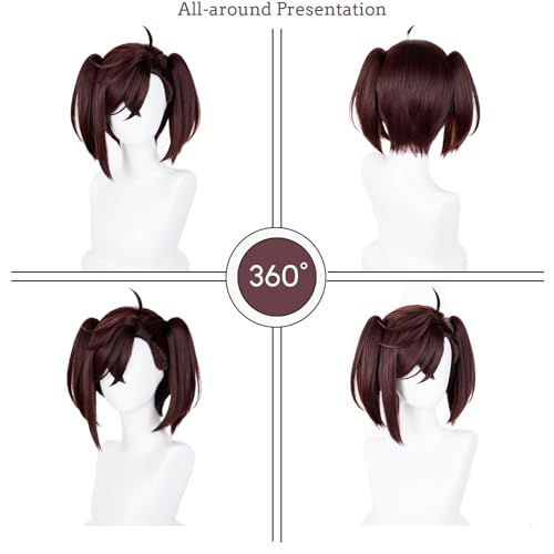 Image of LABEAUTE Unsex Cosplay Wig for Men Woman for Short Straight Cosplay Wig with Bangs for Anime Heat Resistant Hair for Party and Halloween (Dark Brown)