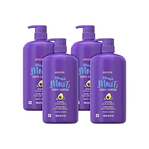 Aussie-Paraben-Free-Miracle-Moist-Shampoo-with-Avocado-Jojoba-for-Dry-Hair-304-Fluid-Ounce-Pack-of-4 Aussie Paraben-Free Miracle Moist Shampoo with Avocado & Jojoba for Dry Hair, 30.4 Fluid Ounce, (Pack of 4)