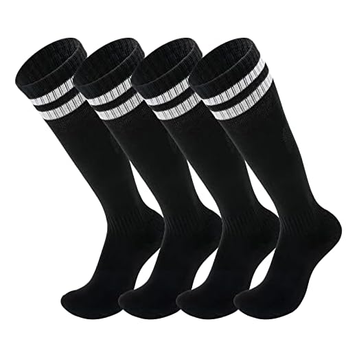 2 Pairs Kids Football Socks for 5-12 Years Old Breathable Sports Training Soccer Socks Running Children Girls and Boys Football Socks Present for 5 6 7 8 9 10 11 12 Year old Kids (2Pairs Black)