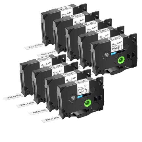 9 ���n�ɍ��̃��x���e�[�v TZE231 TZE335 S131 FX231 PTH110 D210 ���x�����[�J�[ 12 �~�����[�g�����{���ƌ݊���(Black on white)