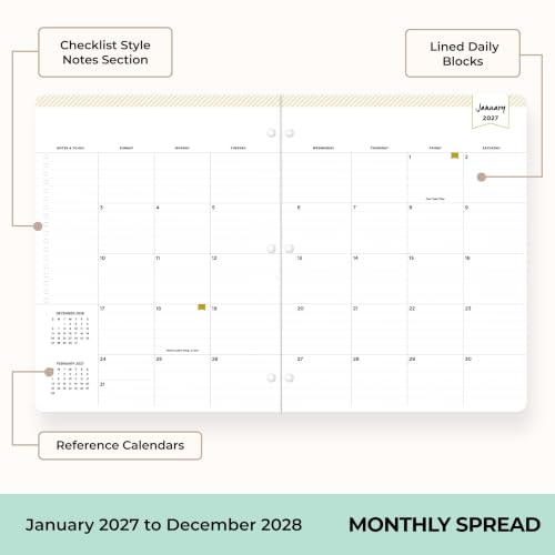 Blue Sky 2027 24-Month Monthly Planner, 8.5"x11", Orange Blossom Mint - Image 3