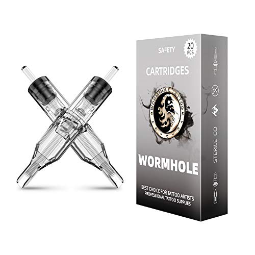 Wormhole Tattoo Cartridge Needles 9F 20PCS Tattoo Needles Disposable Tattoo Needle Cartridge Tattoo Needles Cartridge Needles Flat Shader for Tattoo Pen Tattoo Gun Tattoo Supplies 1009F