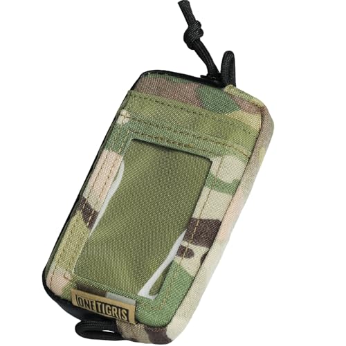 OneTigris Geldbörse 500D Nylon Kleines Portemonnaie mit Reißverschluss Taktische Geldbeutel EDC Kartenhalter Kleingeldfach Slim Wallet für Männer und Frauen-Camo