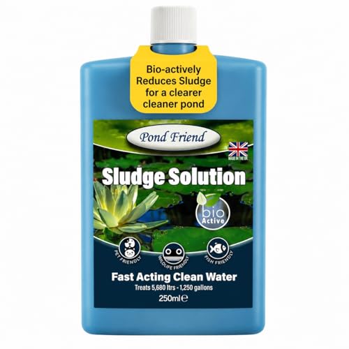 Pond Friend Sludge Solution Natural Sludge Remover for Ponds & Filters Friendly Bacteria Consumes Silt Fish Waste & Organic Debris 250ml Treats 5 680 Litres Safe for Fish & Wildlife