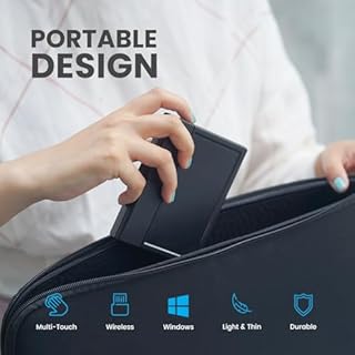 perixx PERIPAD-704 Touchpad wireless, trackpad portatile per utenti desktop e portatili, grandi dimensioni 12 x 9 x 1,9 cm (senza fili), nero