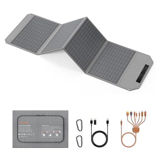 MHPOWOS 40W Faltbares Solarpanel, Tragbares Solarladegerät mit...