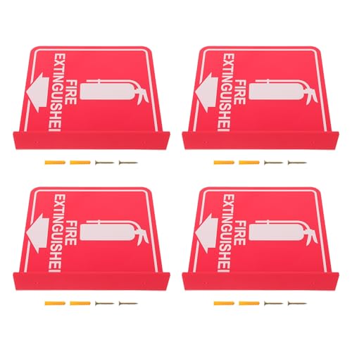 Panneau extincteur acrylique rouge lot de 4 signalétiques double face avec flèche bas pour bureau