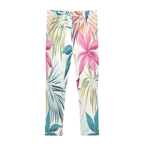 Bolaz Toddler Girls Leggings Printed Yoga Pants Leggings Blue Yellow Pink Flower for Kids2