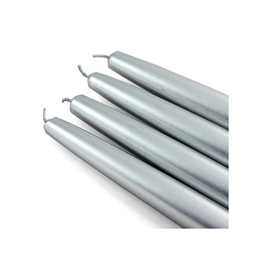 MONTGOMERY INDUSTRIES Metallic Silver Tapers 6" (12 Pack) Vot-182