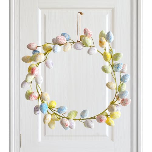 Corona di Pasqua per la porta principale, ornamento festivo riutilizzabile 36 cm - Corona artificiale pasquale per esterni | per interni esterni parete recinzione mensola patio sala da pranzo