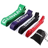 CANWAY Pull Up Bands - Set of 4 - Resistance Bands - Premium Latex Loop Stretch Workout/Exercise Band Mobility & Powerlifting Assist Bands for Body Fitness Training (Set of 4 Bands)