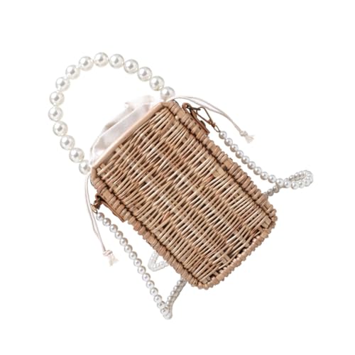 Sac bandoulière en paille kaki pratique pour ranger vos affaires de plage