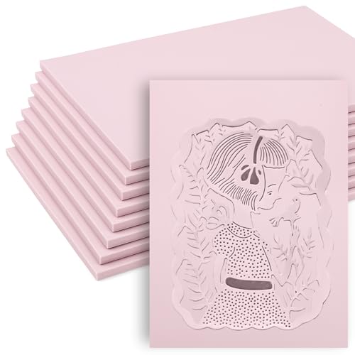 8 Pack Pale Pink Linoleum Blocks for Printmaking