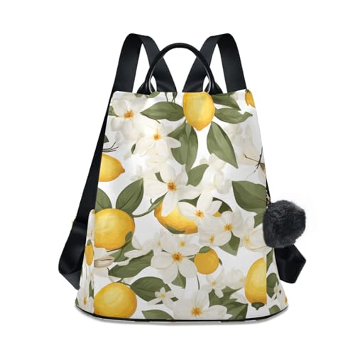Sac à dos tendance femme à motif imprimé citron végétal