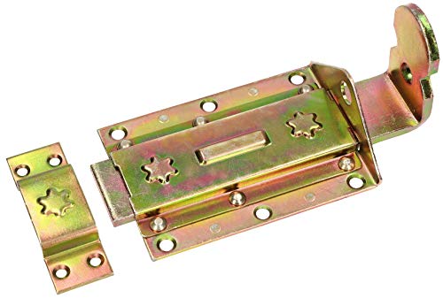 KOTARBAU® Schlossriegel 180mm + Solides Vorhängeschloss Gerade Gelb Verzinkt Universal