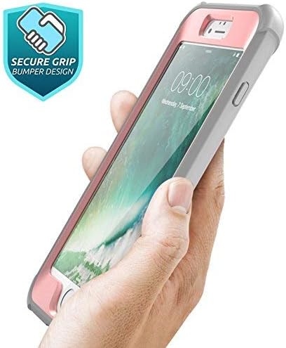 i-Blason Case for iPhone 8 Plus/iPhone 7 Plus, [Ares] Full-Body Rugged Clear Bumper Case with Built-in Screen Protector (Pink)