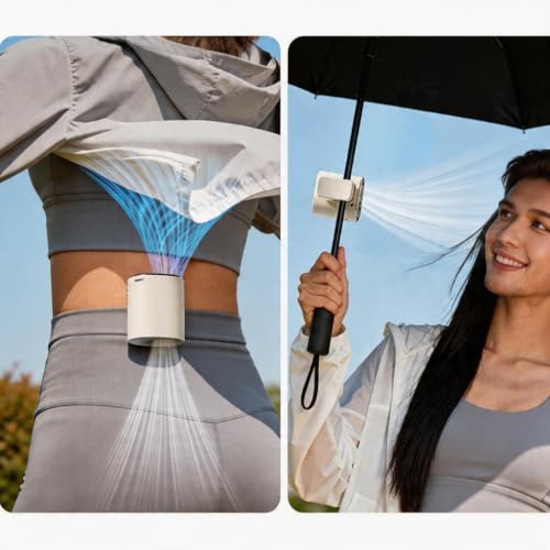 Ventilador de coche USB compacto contra el calor, flujo de aire de 360° sin ruidos molestos 3