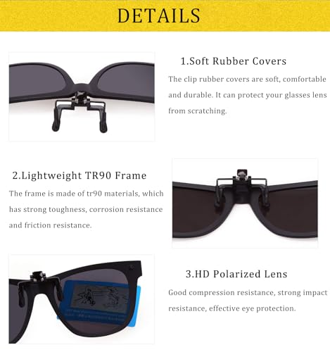 Polarized Clip On Sunglasses Over Prescription Glasses Anti-Glare UV Protection Fishing Driving Sunglasses3