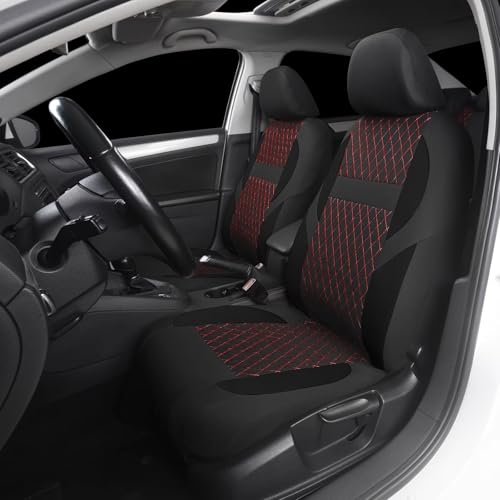 Housse de siège voiture ensemble complet rouge universel pour housse sieges auto - 2