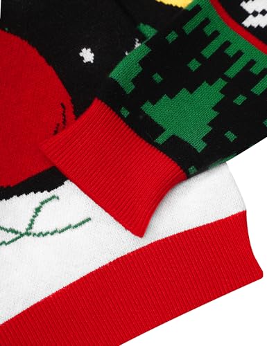 Kids Ugly Sweater Boys Girls Christmas Sweater Santa Long Sleeve Knit Xmas Pullover Jumper for 5-12 Years