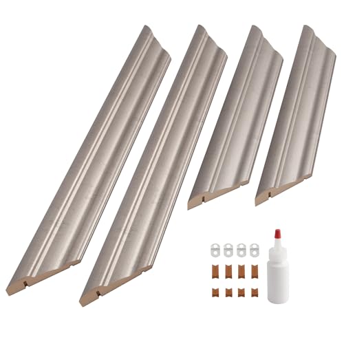 Frame My Mirror Add A Frame - Antique Satin Nickel 36" x 42" Mirror Frame Kit- Ideal for Bathroom, Wall Decor, Bedroom and Livingroom - Moisture Resistant - Humbolt Design - Mirror NOT Included