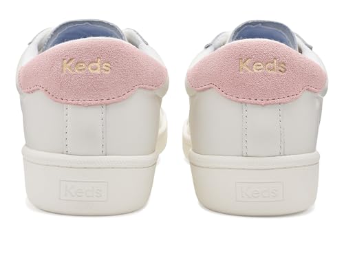 Keds Women's Ace II Sneaker, White/Blush Leather, 7