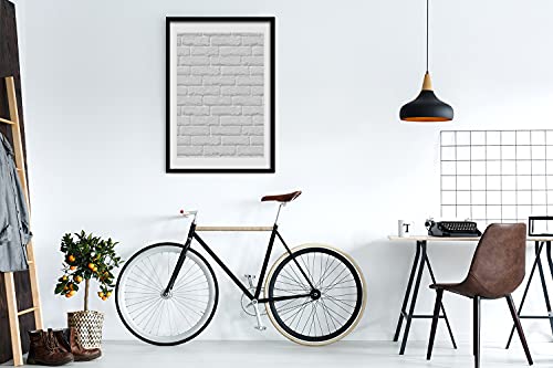 Cadre en bois photo 50x70 cm style mur de briques pour décorer un salon moderne - 2