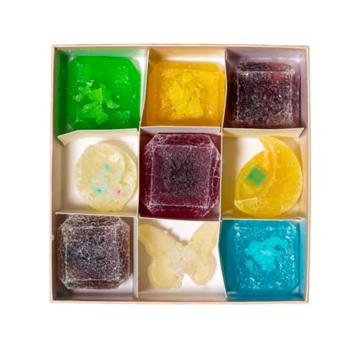 SILKY GEM - The Golden Lava Crystals, Mixes Flavors, Flavored Aurora Crystal Candy, 8-10 pieces, Kohakutou, Edible Gem, Vegan, Gluten Free, ASMR