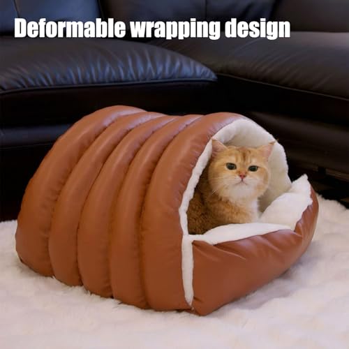 Lit grotte pour chat nid de couchage imperméable et lavable pour chiot - 4